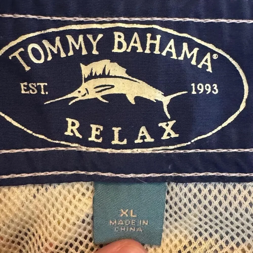Tommy Bahama blue and yellow floral tropical swim trunks size XL